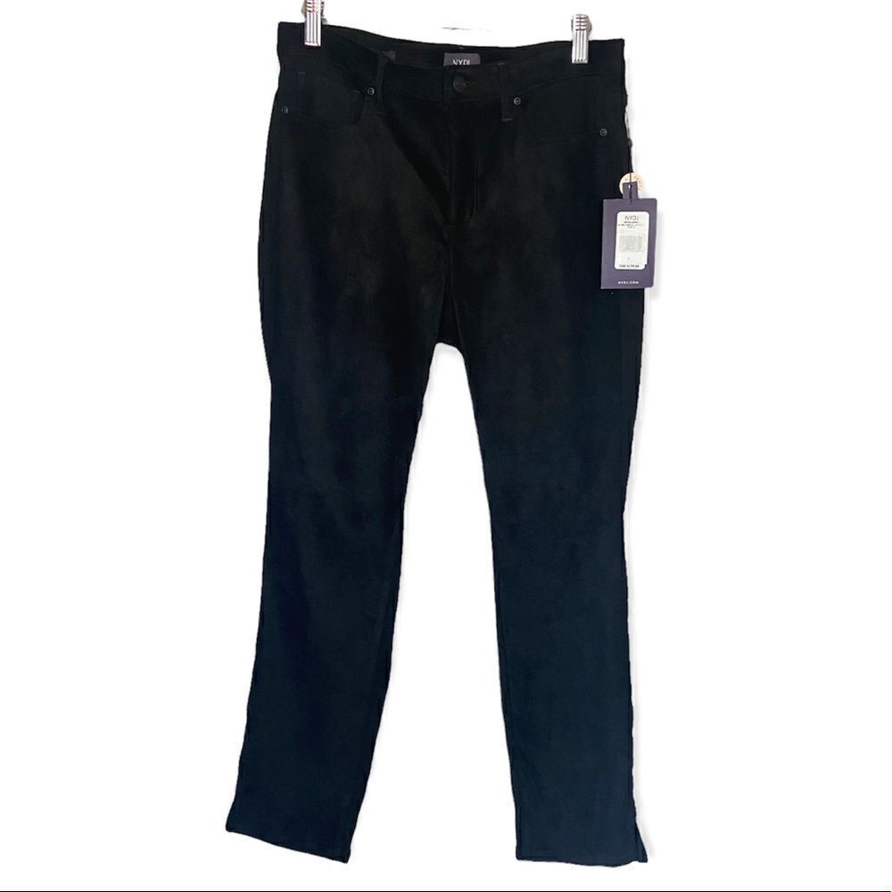 NYDJ NWT Black Velvet/Velour Mid-Rise Alina Ankle Legging/Pants Size 6